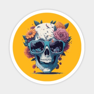 Pastel Flower Skull Magnet